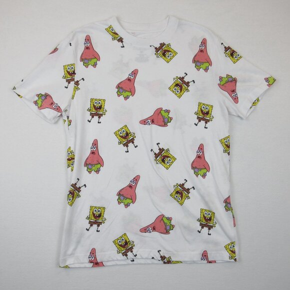 Nickelodeon Graphic Tee Men's Size T-Shirt SpongeBob Patrick All Over Print - Picture 1 of 5